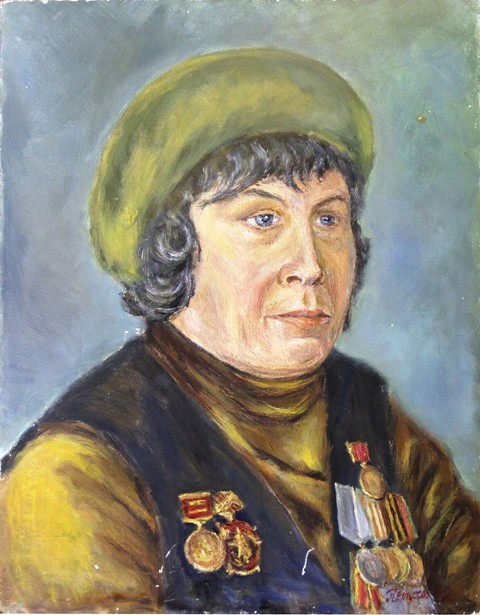 29. А.Н. Петухов «Портрет военфельдшера М.П. Алексеевой». В раме. Холст, масло. Лыткарино. 1982 г.